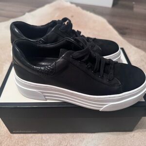 J/SLIDES Black and White Platform Sneakers